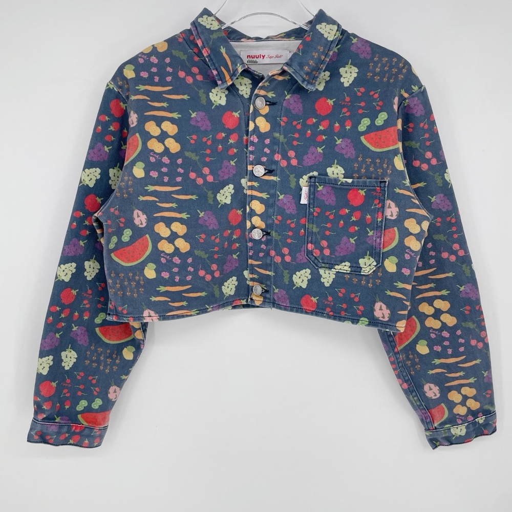 Lisa Says Gah! Farmer’s Market Fruit Print Cropped Jacket
